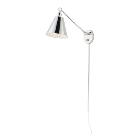 Maxim Lighting Library 1-Light 8" Wide Polished Nickel Wall Sconce 12222PN
